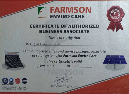 Farmson Certificate